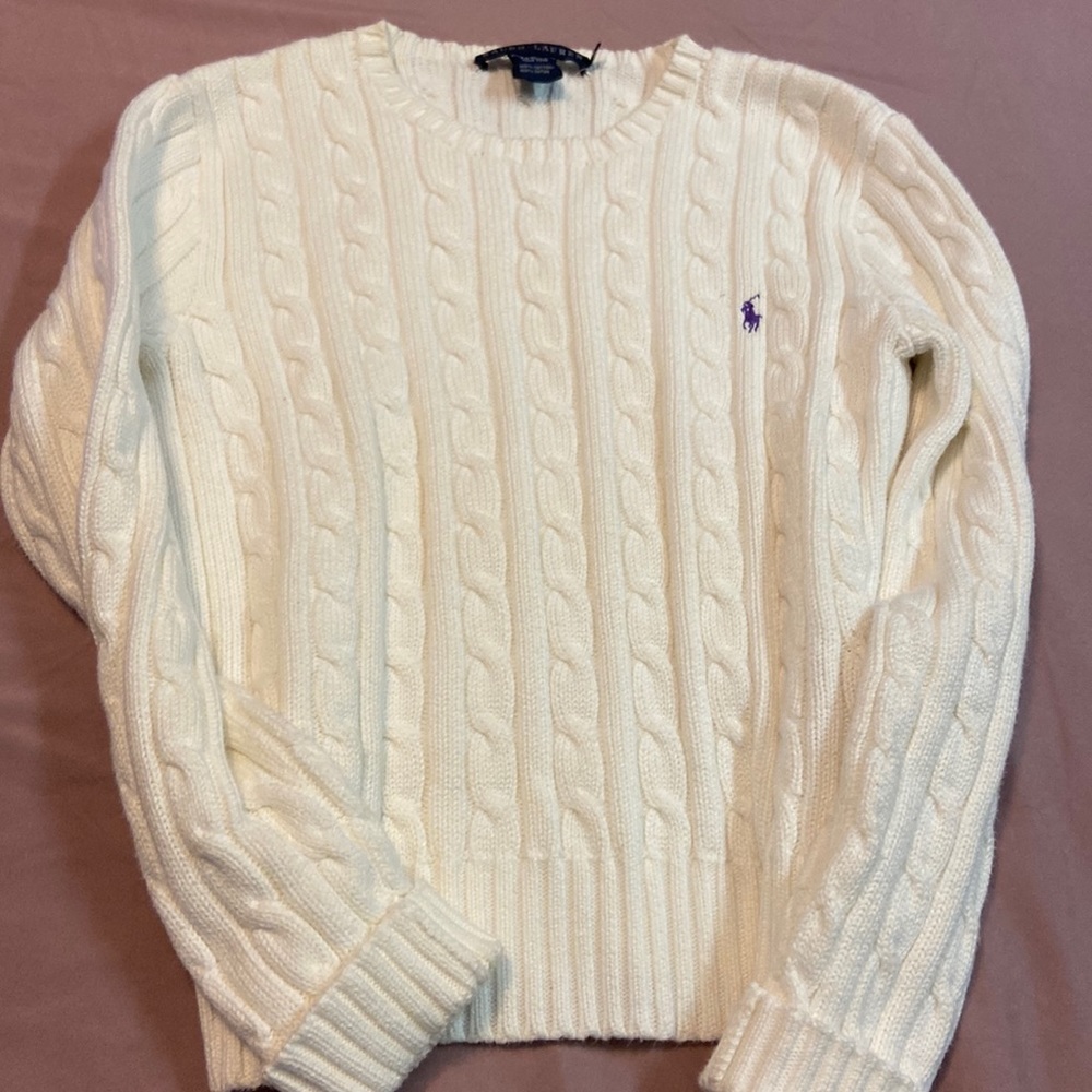 Ralph lauren ladies white crew neck sweater